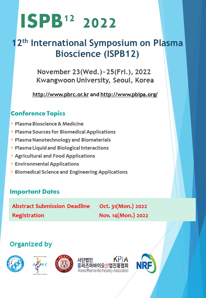 12th International Symposium on Plasma Bioscience(ISPB 2022)